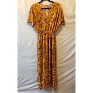 Floor Length Yellow Flower Dress